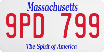 MA license plate 9PD799