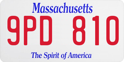 MA license plate 9PD810