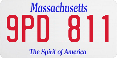 MA license plate 9PD811