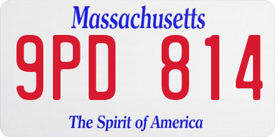 MA license plate 9PD814