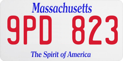 MA license plate 9PD823