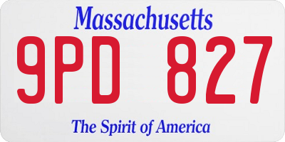 MA license plate 9PD827