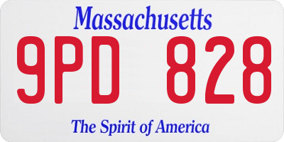 MA license plate 9PD828