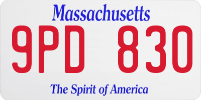 MA license plate 9PD830