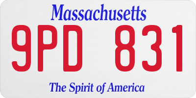 MA license plate 9PD831