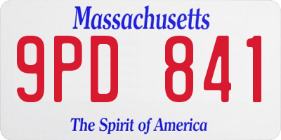 MA license plate 9PD841