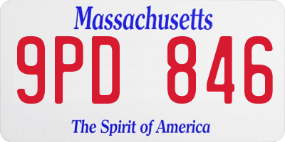 MA license plate 9PD846