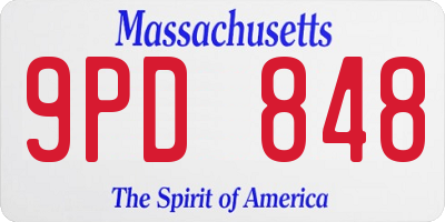 MA license plate 9PD848