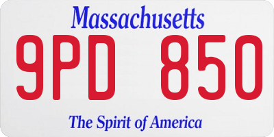 MA license plate 9PD850