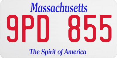 MA license plate 9PD855