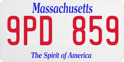 MA license plate 9PD859