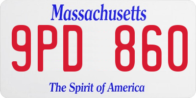 MA license plate 9PD860