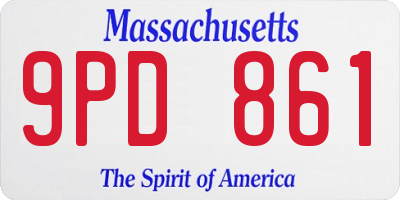 MA license plate 9PD861