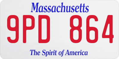 MA license plate 9PD864