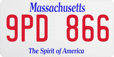 MA license plate 9PD866