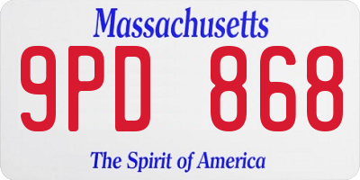 MA license plate 9PD868