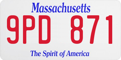 MA license plate 9PD871