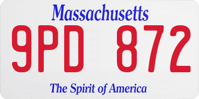 MA license plate 9PD872