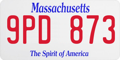 MA license plate 9PD873