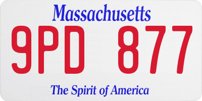 MA license plate 9PD877