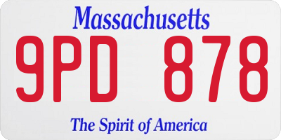 MA license plate 9PD878