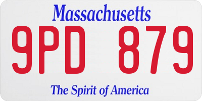MA license plate 9PD879
