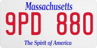 MA license plate 9PD880