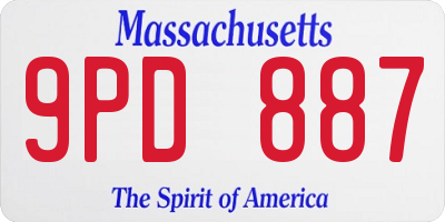 MA license plate 9PD887