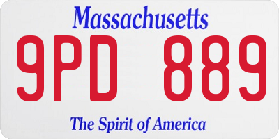 MA license plate 9PD889