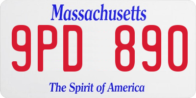 MA license plate 9PD890