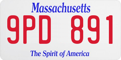 MA license plate 9PD891