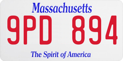 MA license plate 9PD894
