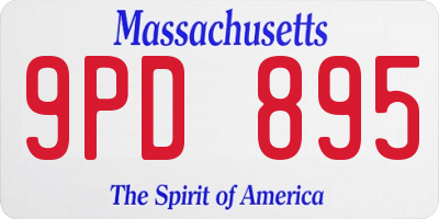 MA license plate 9PD895