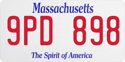 MA license plate 9PD898