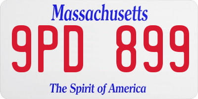 MA license plate 9PD899