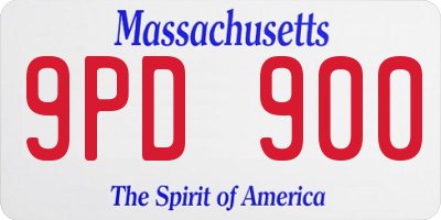 MA license plate 9PD900