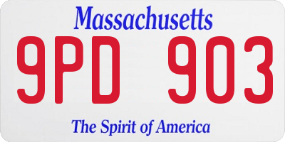 MA license plate 9PD903