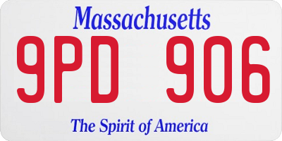 MA license plate 9PD906