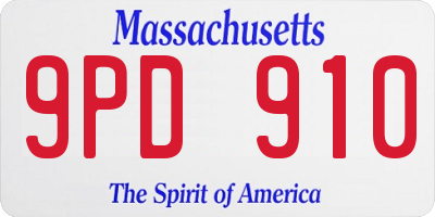 MA license plate 9PD910