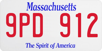 MA license plate 9PD912