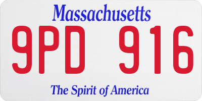MA license plate 9PD916