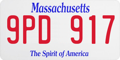 MA license plate 9PD917