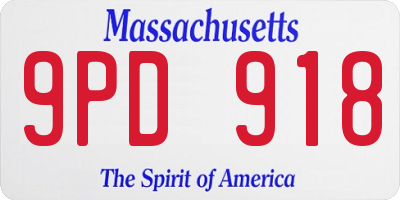 MA license plate 9PD918