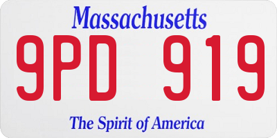 MA license plate 9PD919