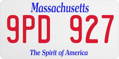 MA license plate 9PD927