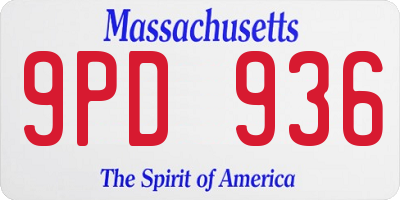 MA license plate 9PD936