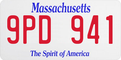 MA license plate 9PD941