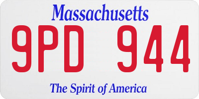 MA license plate 9PD944