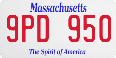 MA license plate 9PD950