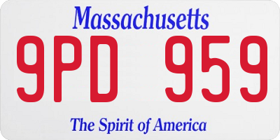 MA license plate 9PD959